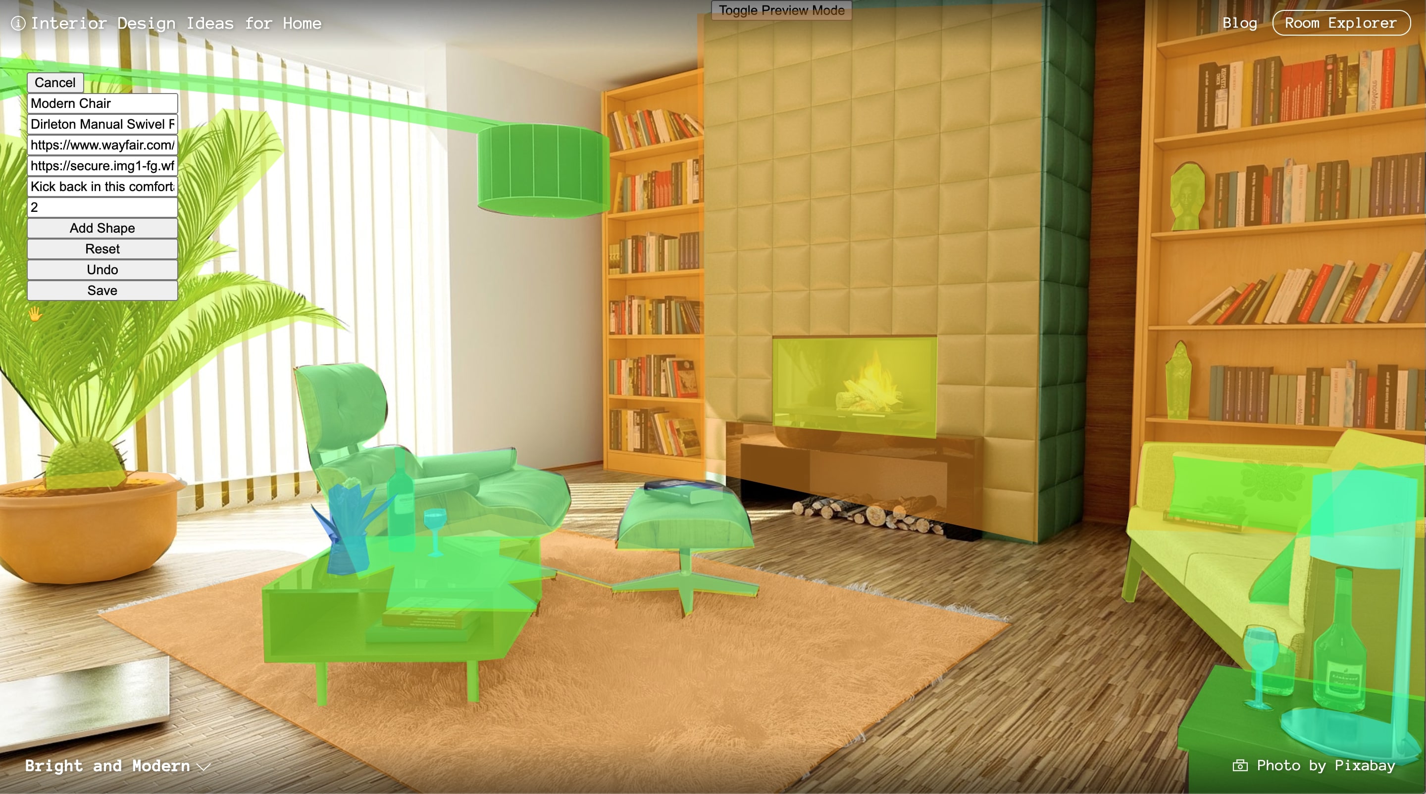 interior room edit mode